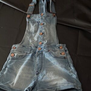 H&M Denim Overalls with Copper Buttons